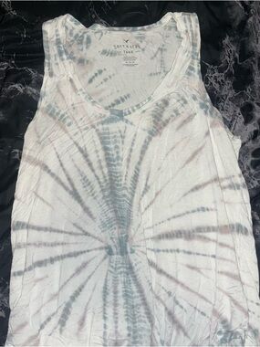 American eagle Soft & Sexy Tie-Dye Tank Top - Light Blue/Gray size medium